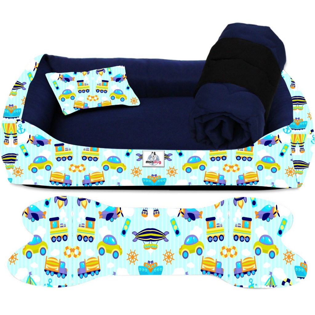 Cama Casinha Pet Para Cachorro Gato Kit Veneza 04 Peças Com Fundo Impermeável Tamanho M