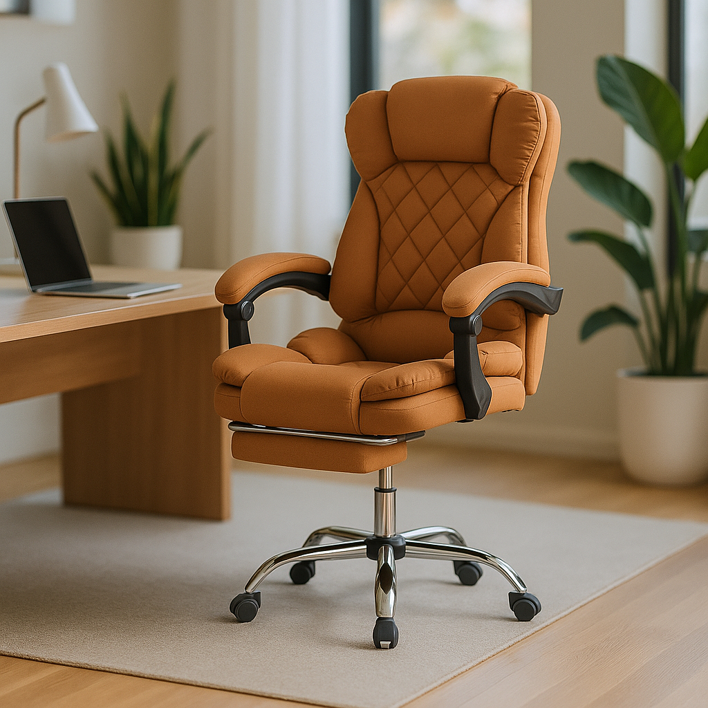 Cadeira de Escritório Ergonômica Presidente Diana Executiva Giratória com Apoio de Pé e Regulagem em Oferta na Shopee