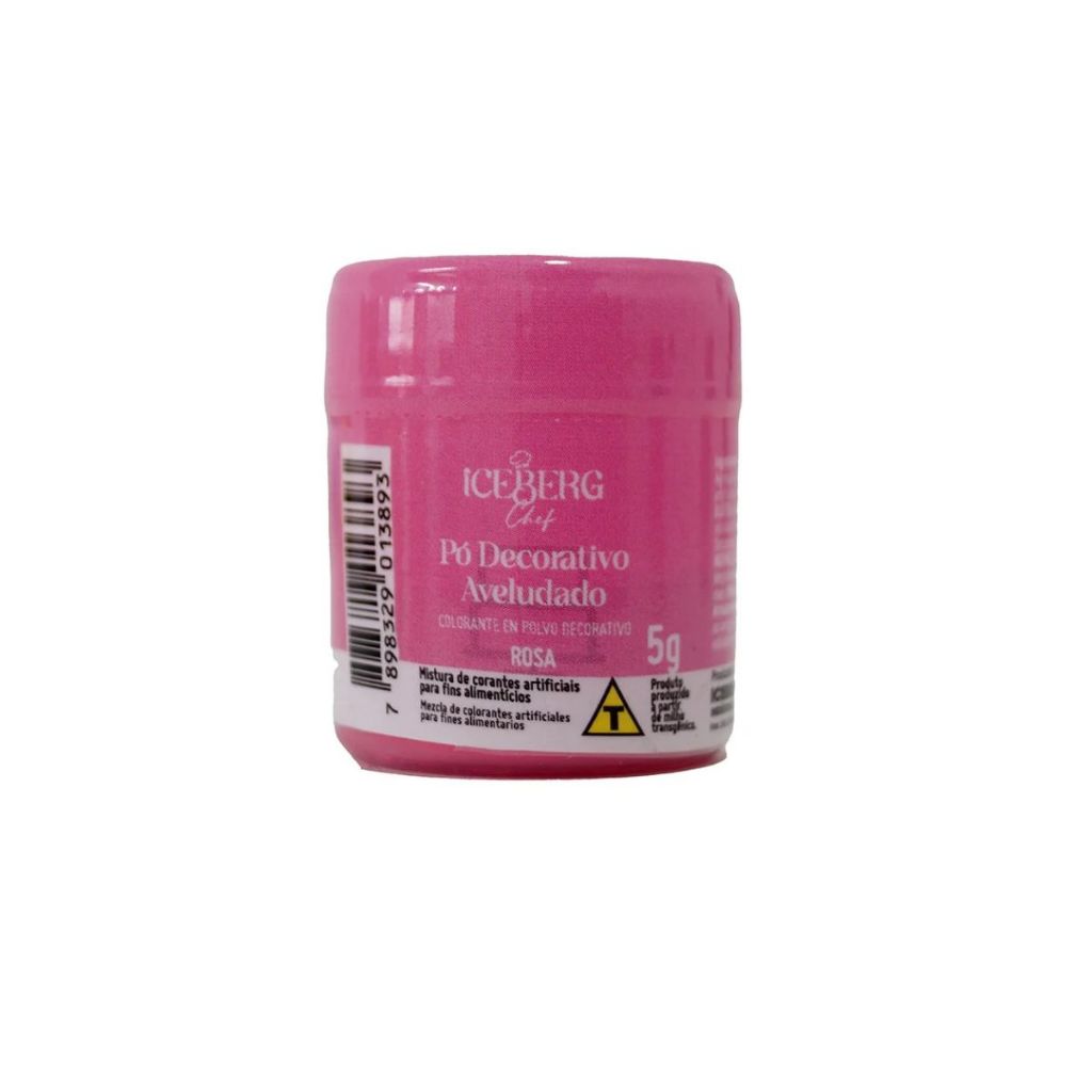 Corante em Pó Aveludado Rosa - 1 Unidade - 5g - Iceberg - - Food & Beverages