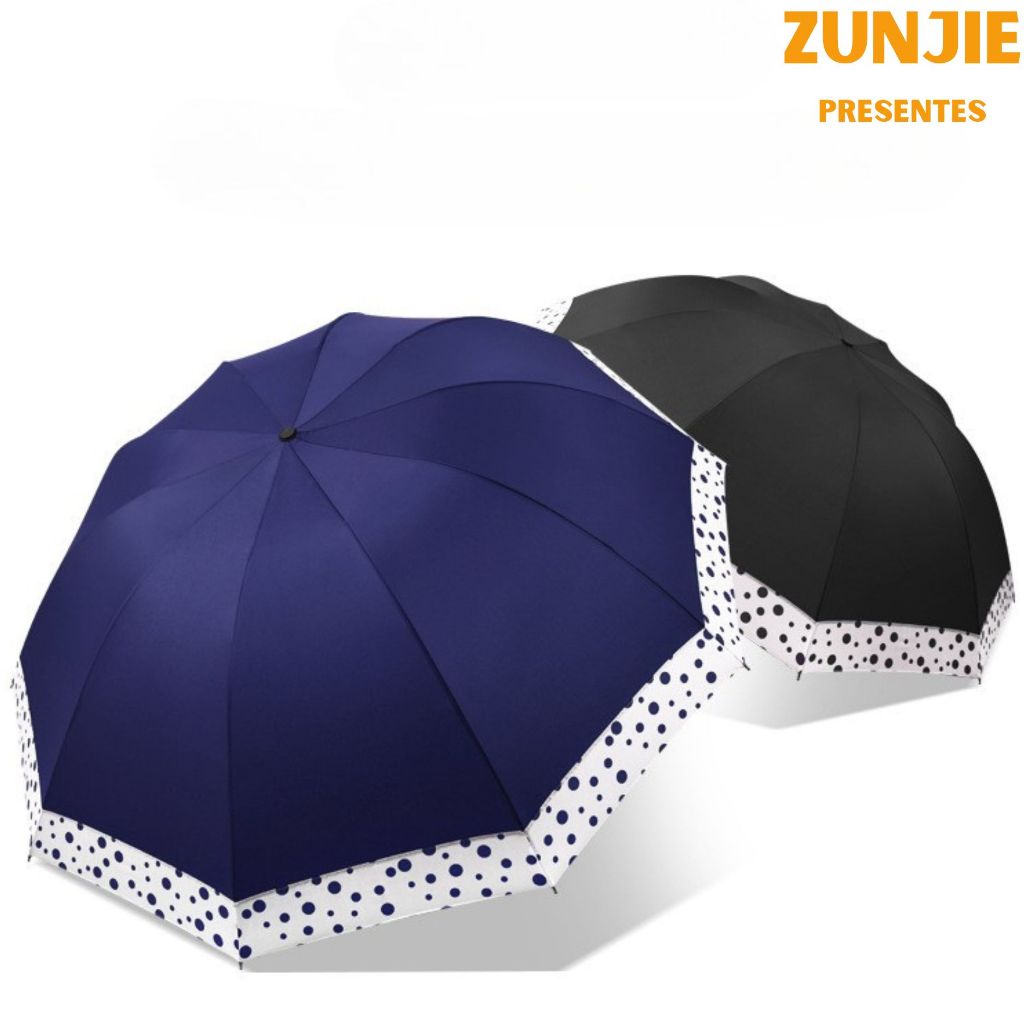 Sombrinha Média Guarda Chuva com 10 Varetas Bolinha Dobrável Feminina / 6363