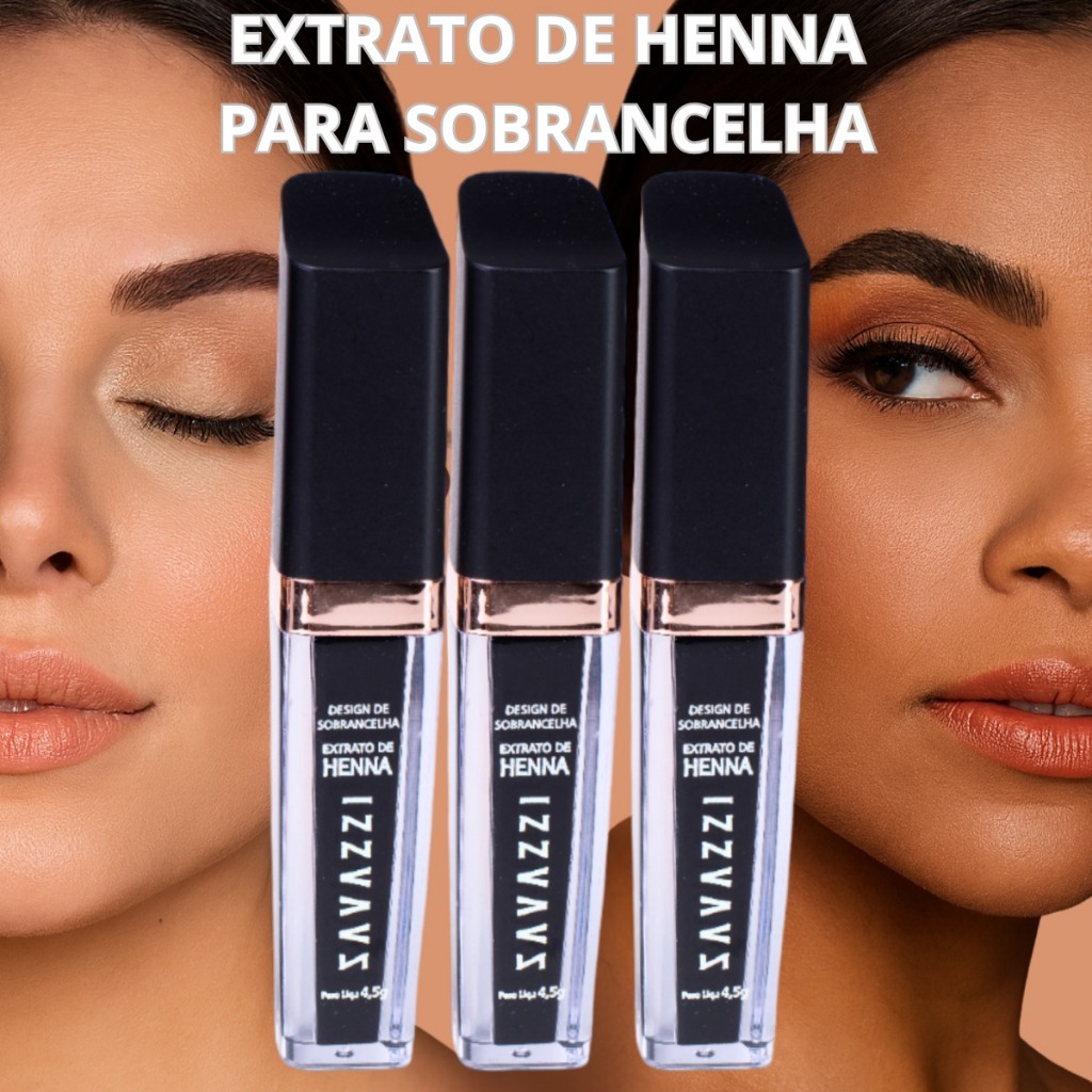 Desing de Sobrancelha Extrato de Henna Savazzi Makeup  4,5g Pronta para Uso, Fixação de até 24h