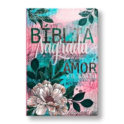 Biblia Sagrada Palavras de Jesus Destacada - NVI - Capa Dura Flor Artistica