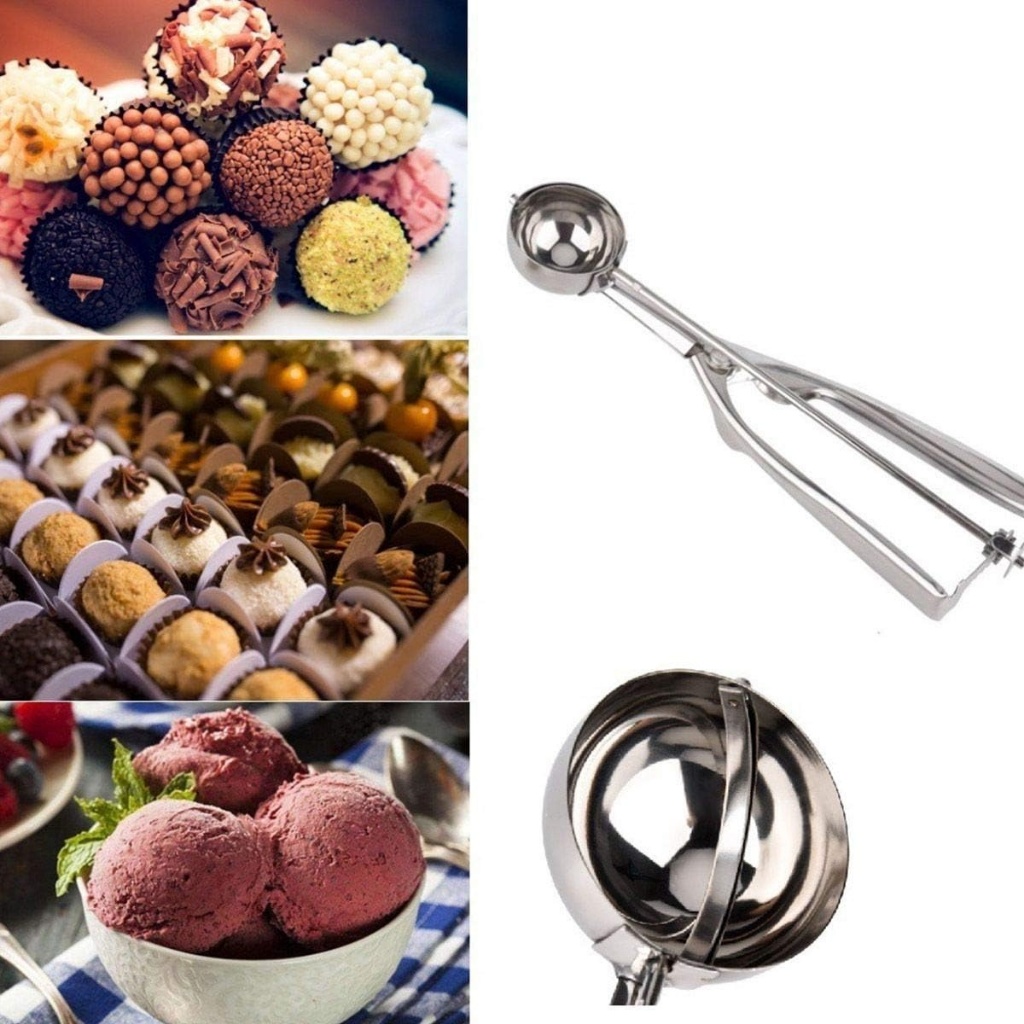 Colher Pegador De Sorvete Com Ejetor Bola 3,5 cm Em Aço Inox  Kehome em Oferta na Shopee