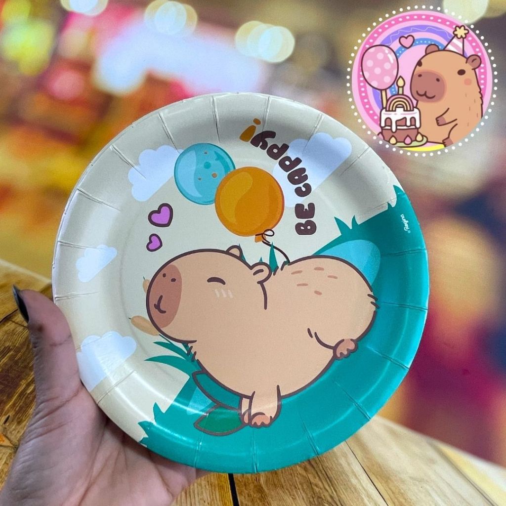8~32 PRATO FESTA CAPIVARA DE PAPEL 18 CM REGINA em Oferta na Shopee