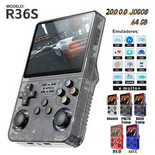 Console Portátil R36S com 20.000 Jogos  Tela IPS 3.5" 64GB  Emulador Retro Games Presente premium！