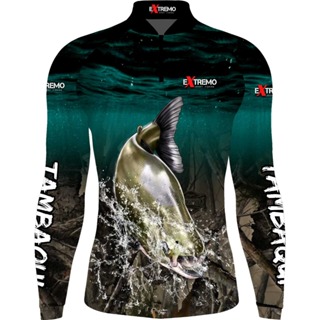 Camiseta de pesca com proteção UV50DRY (PEIXE MARROM) em Oferta na Shopee
