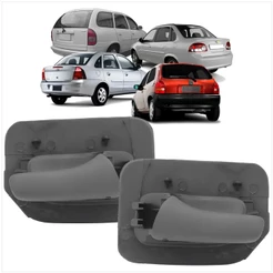 Par Gatilho Maçaneta Interna Traseira Corsa 1994 a 2002 Classic 2004 a 2016 Cinza