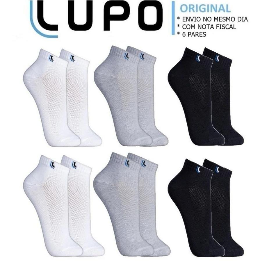 Kit 6 Pares Lupo Cano Curto Soquete 100% Algodão Novas Cores Diferentes Cores