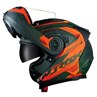CAPACETE NORISK ROUTE FF345 SPEEDMAX LARANJA/VERDE ARTICULADO ROBOCOP EXCLUSIVO + VISEIRA FUME BRINDE EXCLUSIVO em Oferta na Shopee