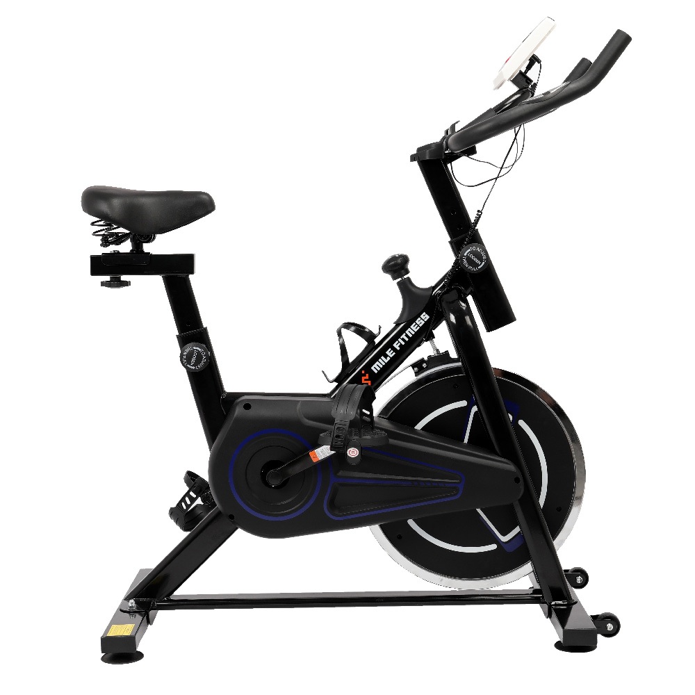 Bicicleta Ergométrica Mile Fitness Spinning Preta e Azul 8kg Suporta Até 130kg - Sports & Outdoors
