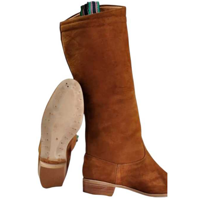 Bota Masculina Solado Couro Cano Longo Baile Gaúcho