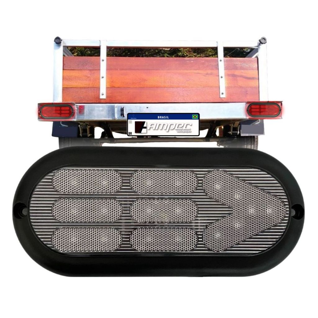 Lanterna Carreta Carretinha Reboque Jet Barco Cristal Lanterna Led Carretinha Reboque 12/24v 18 Leds - Spare Parts and Accessories for Vehicles
