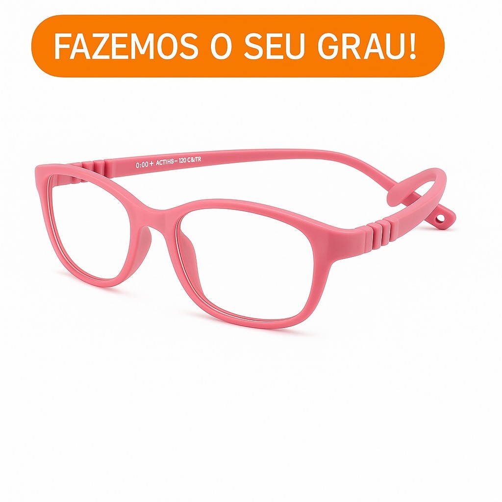 Armação De Óculos Infantil Silicone Inquebrável Soft Kids Rosa claro rosa pink 3 anos