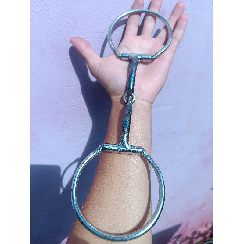 Bridão Argola D Inox Articulado Para Doma Adestramento Cavalo Muares