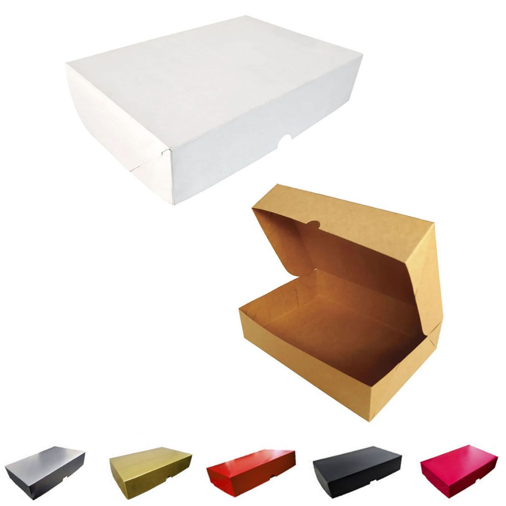 Caixa de Presente kraft ou branca 12x19x4 papel atacado loja roupa doces artesanato embalagem R0 em Oferta na Shopee