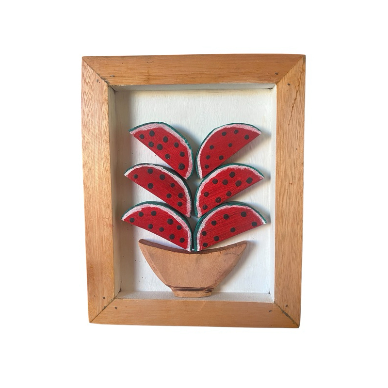 Quadro de melancia madeira artesanal decoração cozinha