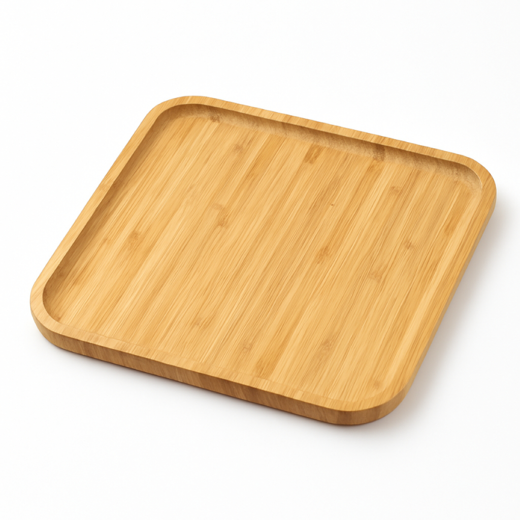 Bandeja Quadrada De Bambu 30cm Tuut | Petisqueira Multiuso Para Frios, Churrasco, Tábua, Travessa, Mesa Posta em Oferta na Shopee