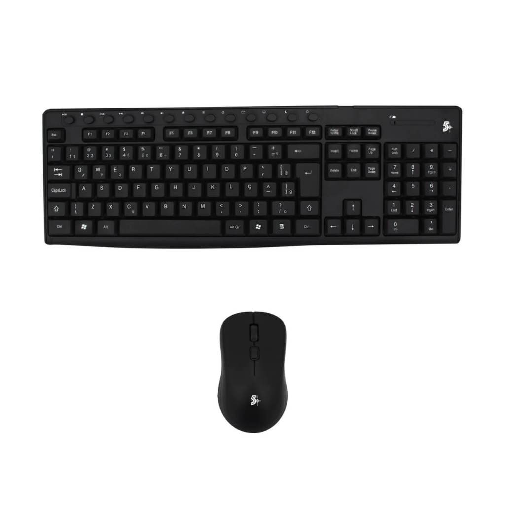 Kit Teclado e Mouse Office ou Gamer Slim Portátil 2.4ghz Sem Fio Wireless - 5+