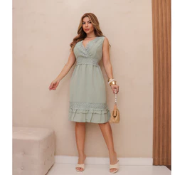 Vestido Feminino Elegante Curto Festa Liso Casamento Com Bojo Verão 3RD SD1592