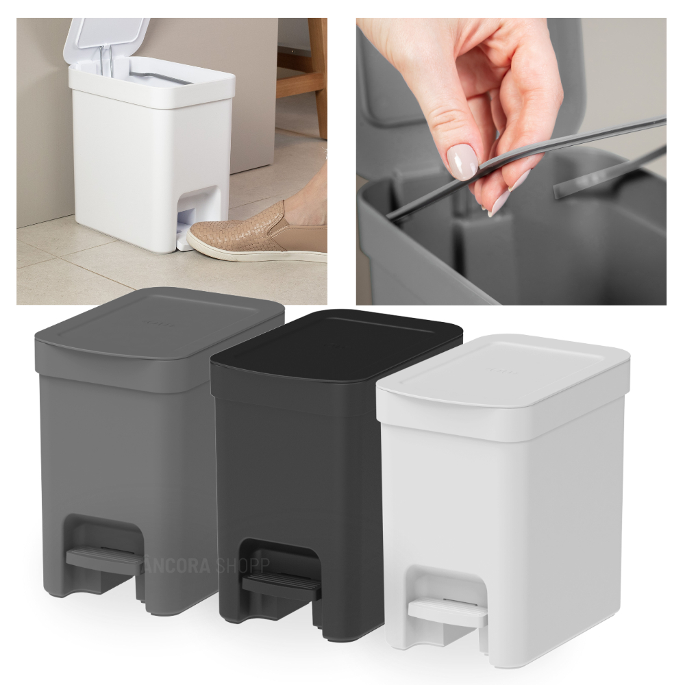 Lixeira de Pedal Trium 6 Litros Para Cozinha Pia e Banheiro Escritório Ou Martiplast Cesto de Lixo em Oferta na Shopee