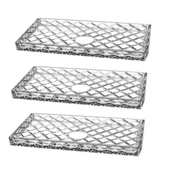 Kit 3 Travessas Cristal Diamond Para Servir 28,5cm Lyor