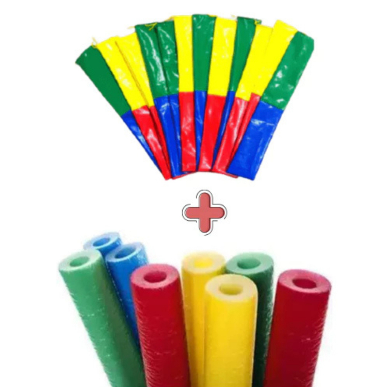 Kit Isotubos + Capas de Isotubos Para Cama Elástica Bem Coloridos