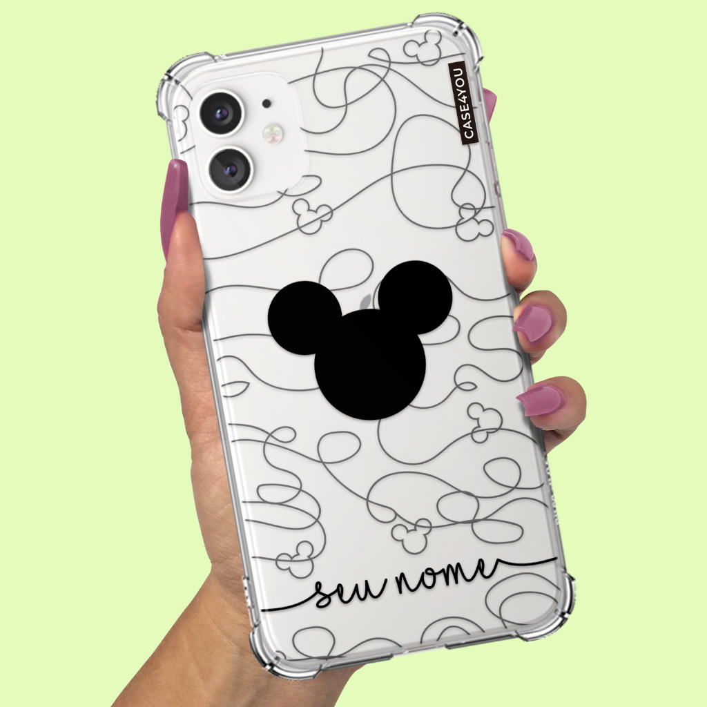Capa Capinha para Samsung Galaxy A01 A02 A03 A03s A03 Core A04 A04s A04e A05 A05s A06 A07 Personalizada Mickey Linhas