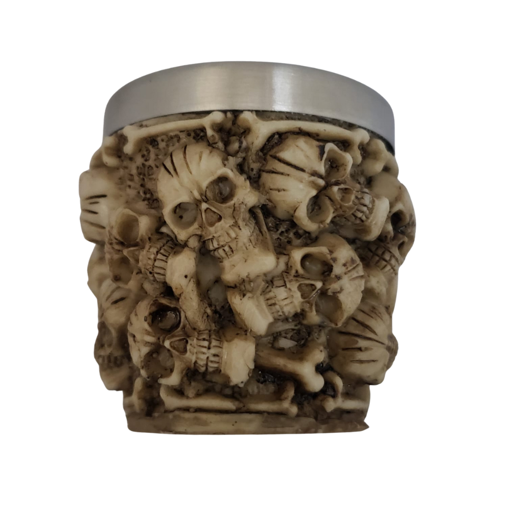 Copo Shot Dose Aço Inox Resina Caveira Crânio Decoração Decoração