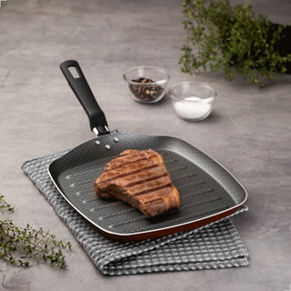Bistequeira Frigideira Tramontina Loreto Aluminio Antiaderente Starflon Max 26cm 1L Quadrada Grill em Oferta na Shopee