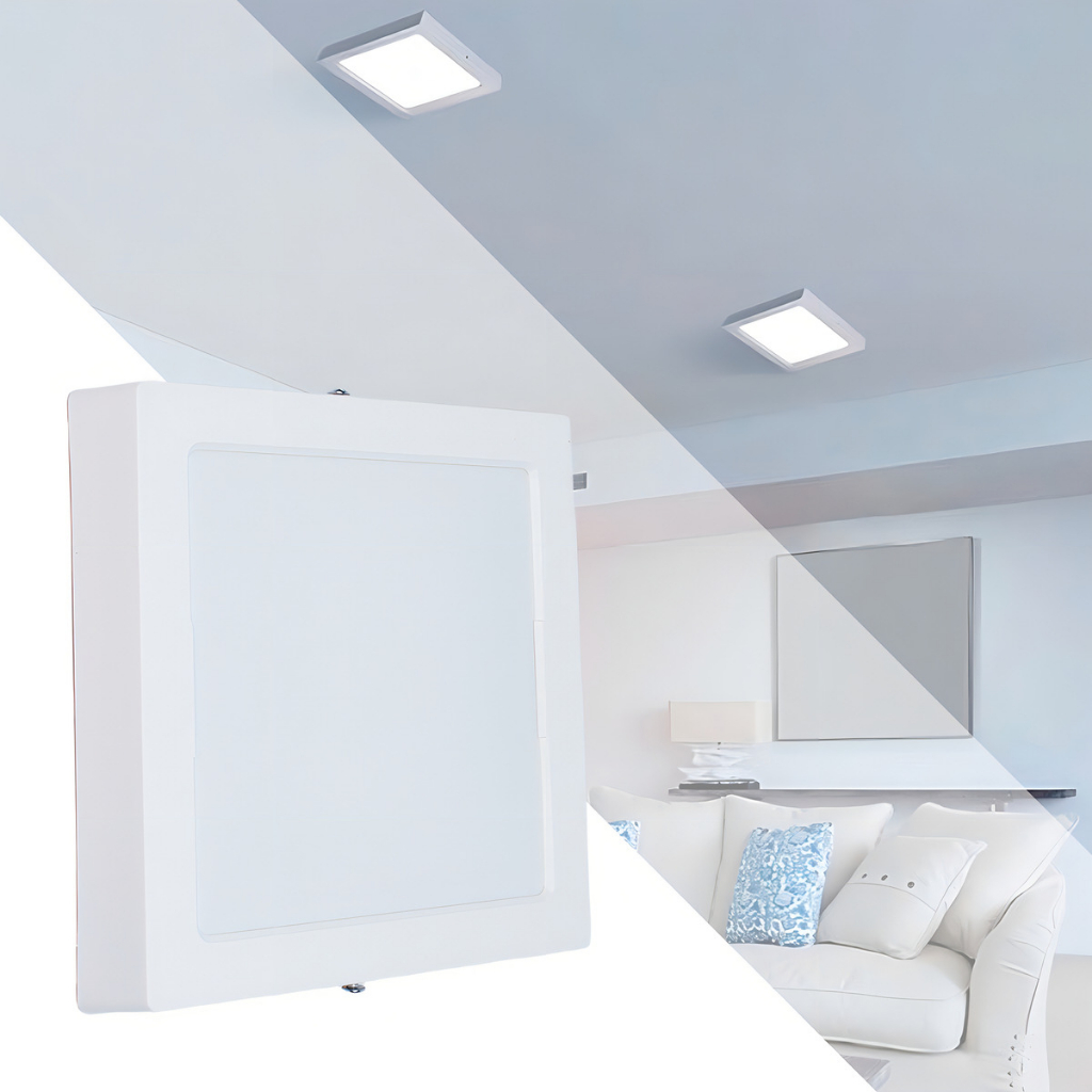 Painel Plafon 25w Quadrado Sobrepor Super Led Luz Forte Cor Branco 110v/220v em Oferta na Shopee