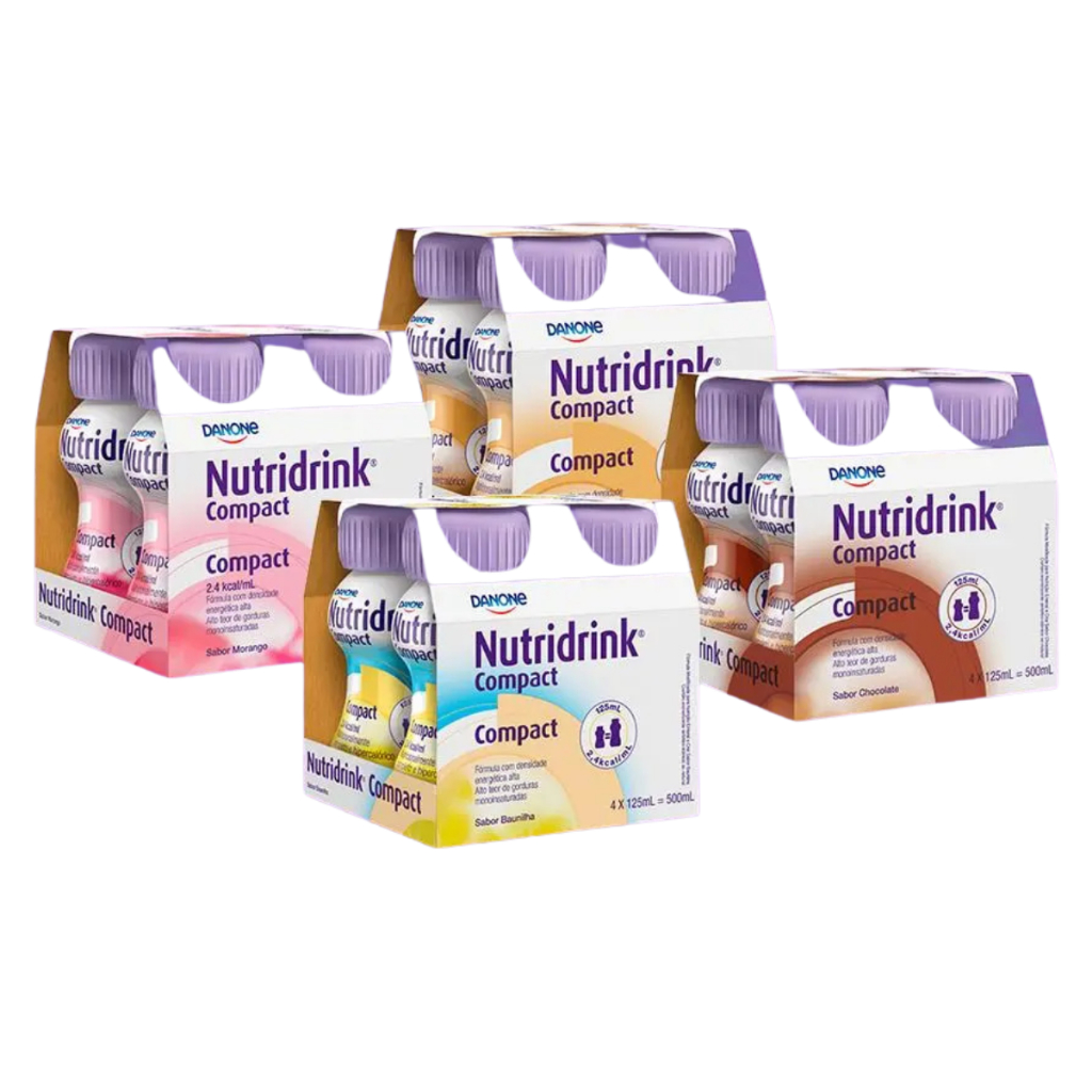 Nutridrink Compact Danone 125ml Kit com 4 Unidade Suplemento Hipercalórico Recuperação Nutricional