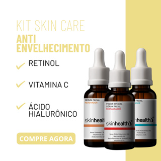 Kit Skincare - Restauração - Retinol, Vitamina C, Ácido Hialurônico Skinhealth em Oferta na Shopee