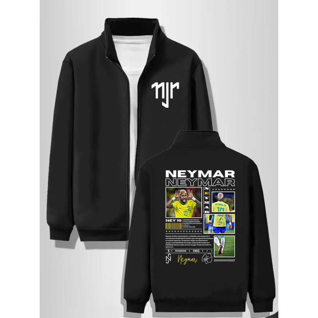 Jaqueta Esportiva Bomber Treino Esportivo jogador de futebol NJ Neymar junior gym Moda Exclusiva Fitness