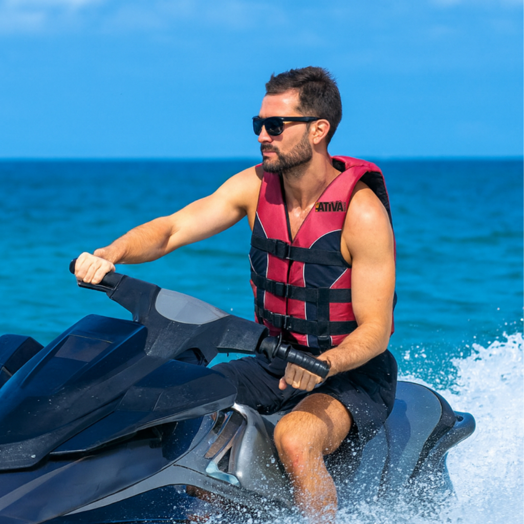 Colete Ativa Salva Vidas Homologado Marinha  Classe V Para Ate 110kg Pesca Caiaque Canoa Jet Ski
