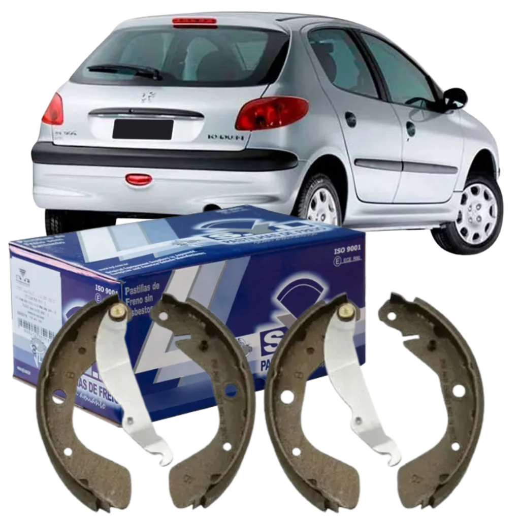 Sapata Lona De Freio Traseiro Peugeot 206 207 1998 1999 2000 2001 2002 2003 2004 2005 2006 2007 2008 2009 2010 2011 2014