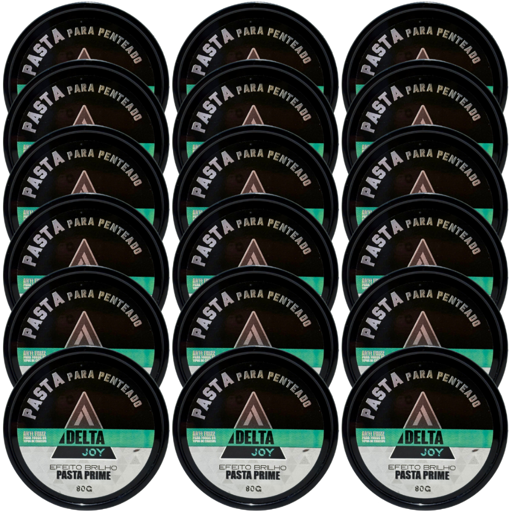 Pasta Modeladora Cabelo Penteado Delta Joy 80g Efeito Brilho 18 unidades Para Revender