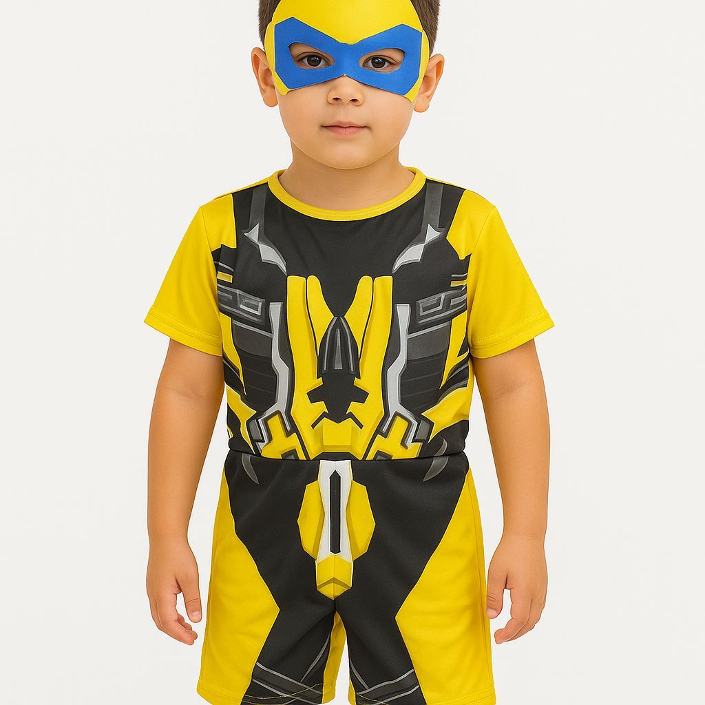 Fantasia Transformers Infantil Bumblebee Máscara E.v.a