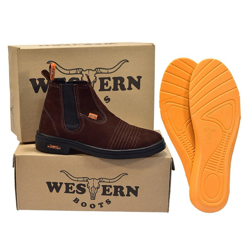 Botina Vaquejada Don Western Boots 2025 BotaUnissex Couro Nobuck em Oferta na Shopee