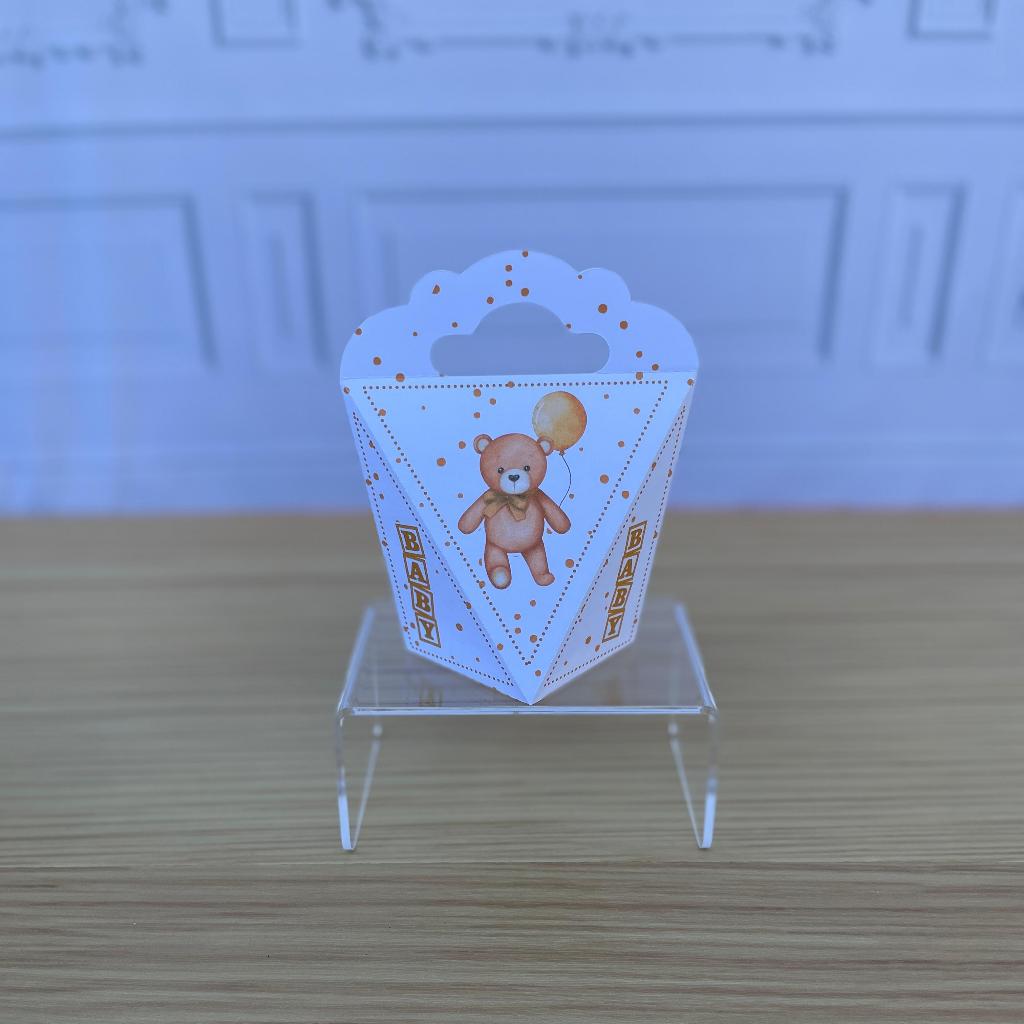 Lembrancinha personalizada chá revelação neutro / lembrancinha aniversario chá revelação ursinho neutro CAIXA CORAÇÃO