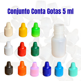 Kit 100un Frasco Conta Gotas 5ml Tampa Colorida Para Brindes Lembrancinhas Tintas em Oferta na Shopee