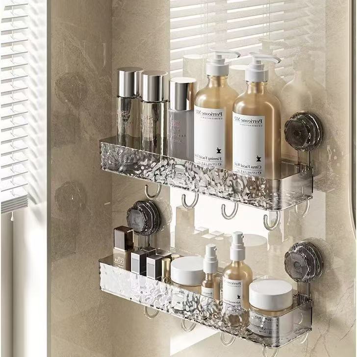 Suporte organizador para banheiro em acrílico com ganchos