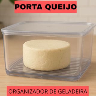 Porta Queijo Pote para Sobremesa acrílico Com Tampa Caixa Retangular Organizador de Geladeira em Oferta na Shopee