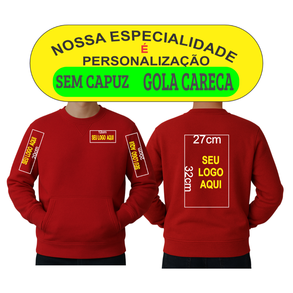Detalhes do BLUSA DE FRIO Diversas Estampa Personalizada  Unissex Varias Cores sem Capuz Gola Careca