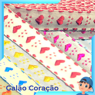 Galão Falso Passa Fita Coração 17cm Artesanato Peça com 10 Metros em Oferta na Shopee