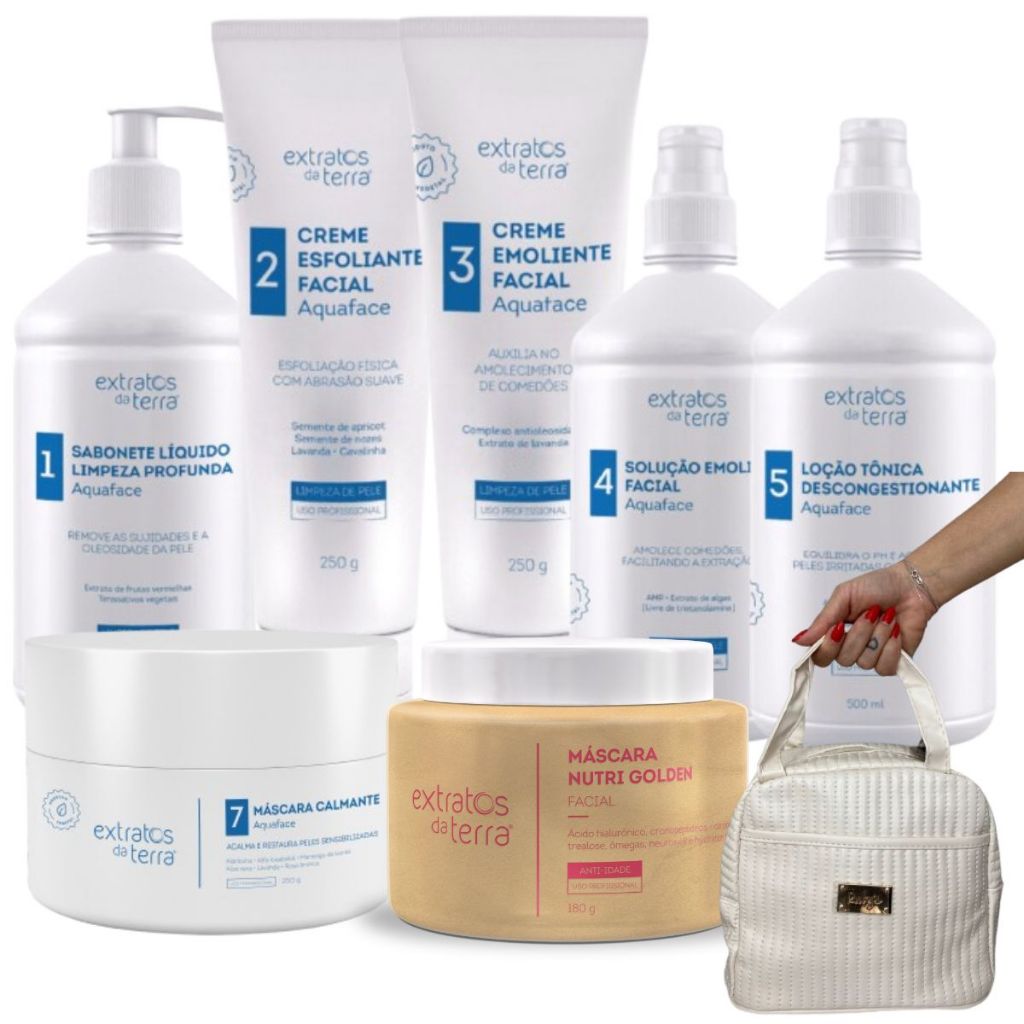 Kit Limpeza De Pele Com Nutri Golden E Necessaire Extratos Da Terra em Oferta na Shopee