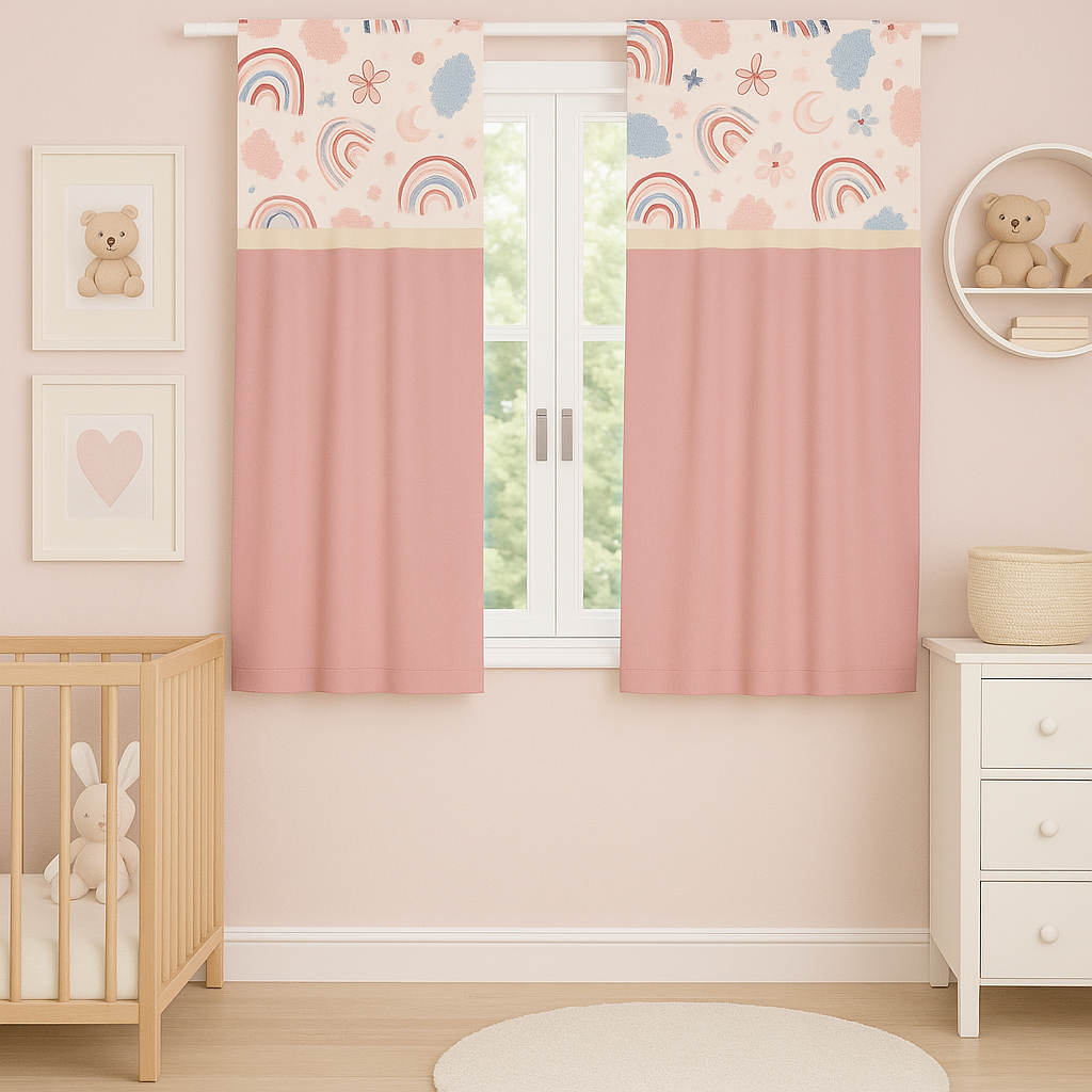 Cortina estampada menino menina quarto bebe/infantil