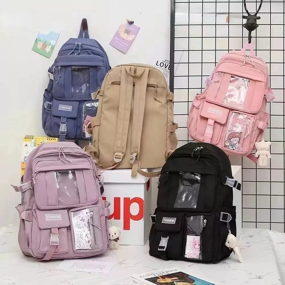 Mochila Feminina Escolar Passeio Resistente Coreano Grande Capacidade Impermeável sem chaveiro sem urso em Oferta na Shopee