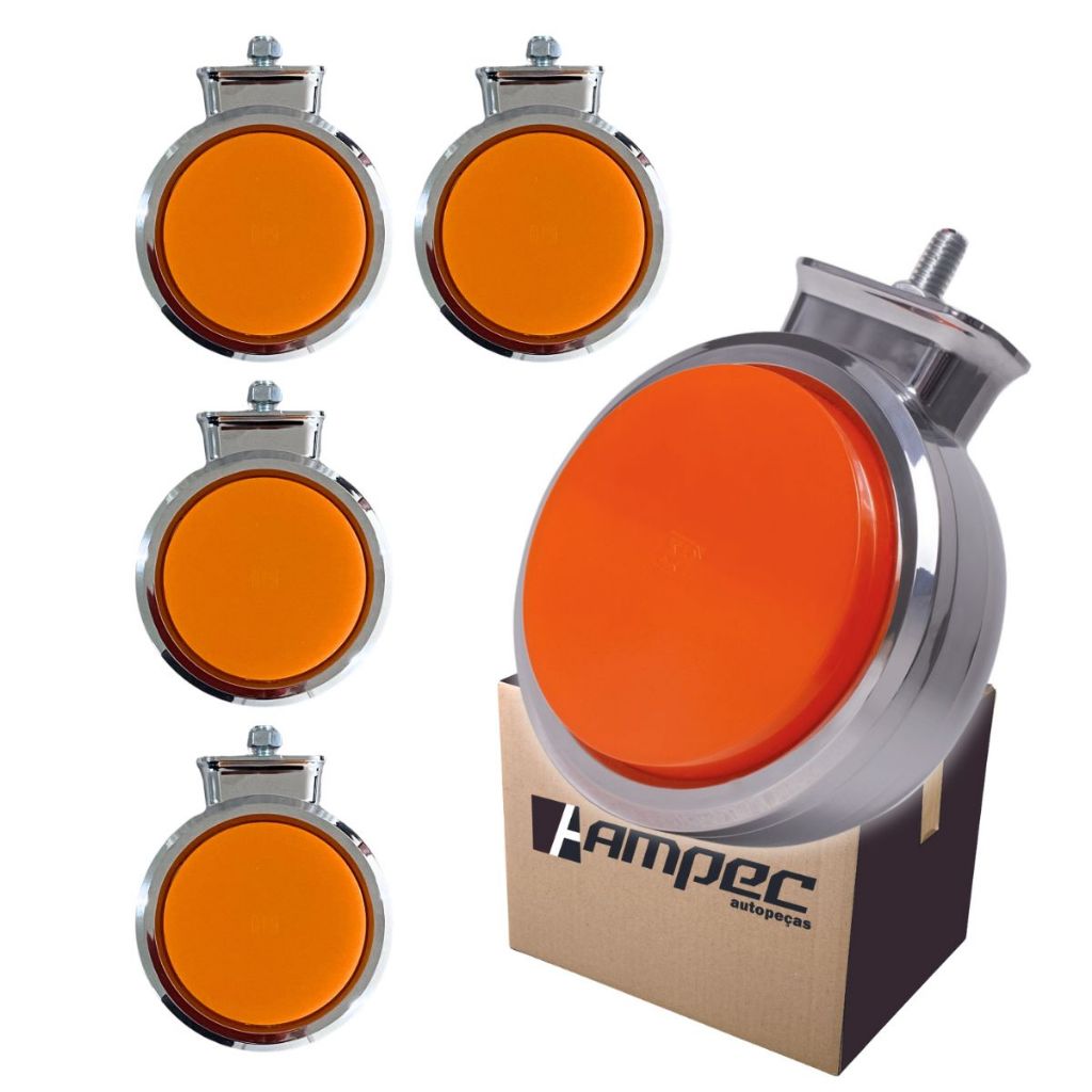 Kit 5 Lanterna Bojuda Foguinho Maria Full Led Acabamento Cromada Lente Amarela em Oferta na Shopee