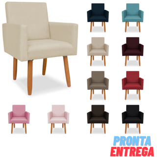ENVIO IMEDIATO - Poltrona Nina Premium Decorativa Pés Palito Bege em Oferta na Shopee