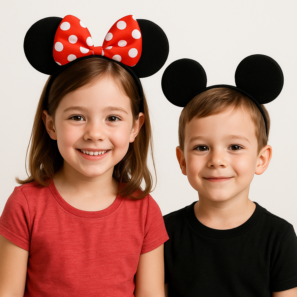 10 Arco Tiara orelha Minnie vermelha e rosa arco orelha infantil e adulto em Oferta na Shopee